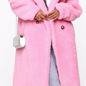 Pink sherpa teddy coat. Colour as pictured.